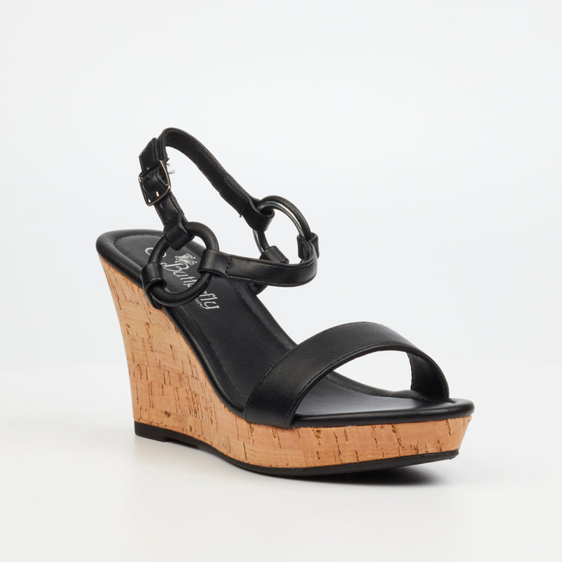 Butterfly Feet Debra 9 Wedge - Black footwear Butterfly Feet   