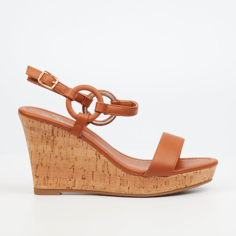 Butterfly Feet Debra 9 Wedge - Tan footwear Butterfly Feet   