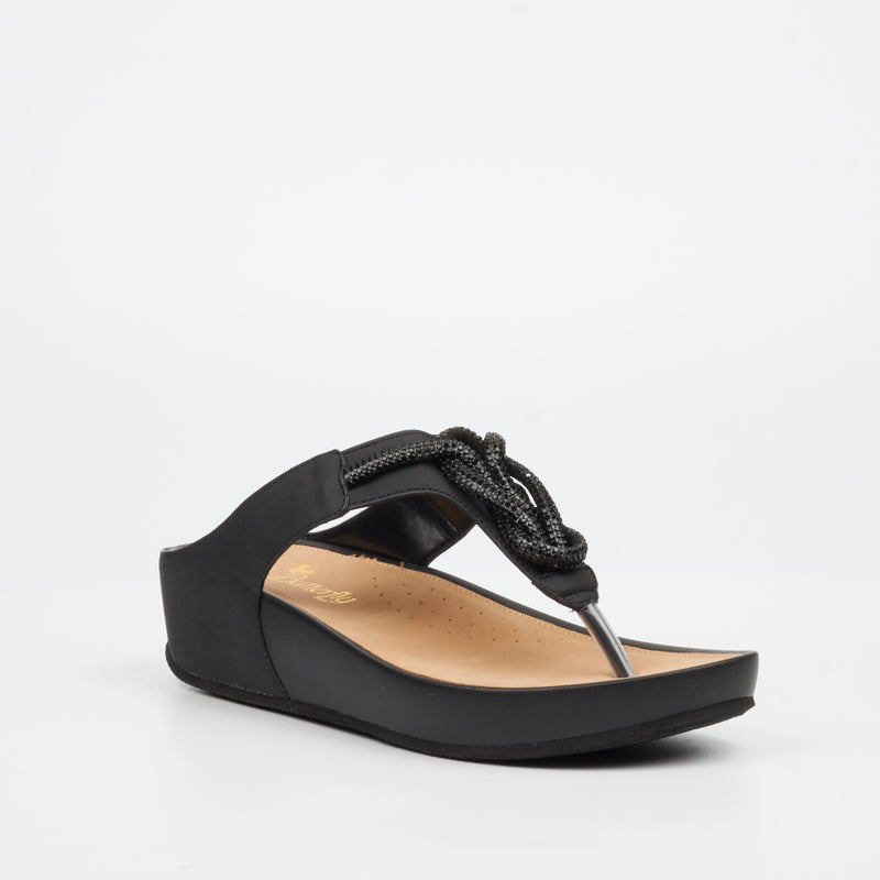 Butterfly Feet Delia 14 Wedge - Black footwear Butterfly Feet