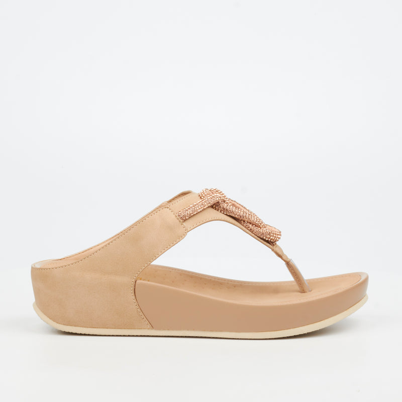 Butterfly Feet Delia 14 Wedge - Taupe footwear Butterfly Feet