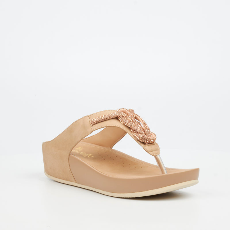 Butterfly Feet Delia 14 Wedge - Taupe footwear Butterfly Feet