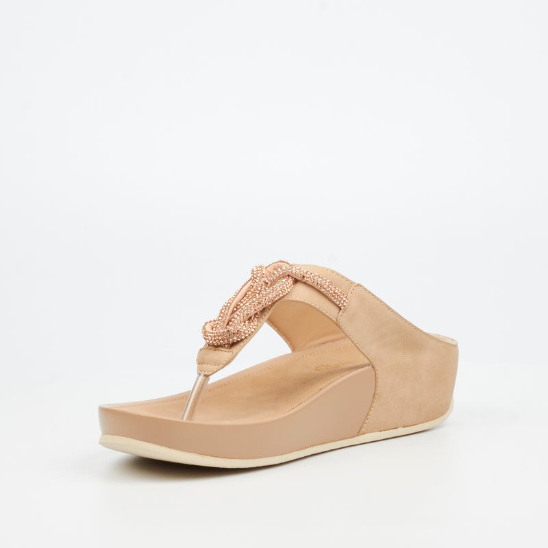Butterfly Feet Delia 14 Wedge - Taupe footwear Butterfly Feet