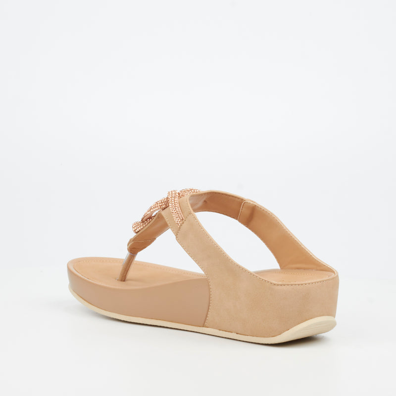 Butterfly Feet Delia 14 Wedge - Taupe footwear Butterfly Feet