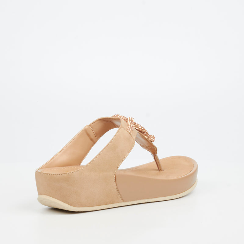 Butterfly Feet Delia 14 Wedge - Taupe footwear Butterfly Feet