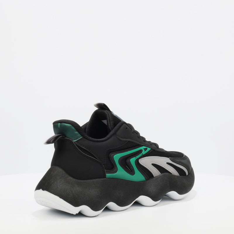 Urbanart Deltan 3 Faux Wax / Mesh Sneaker - Black footwear UBRT   