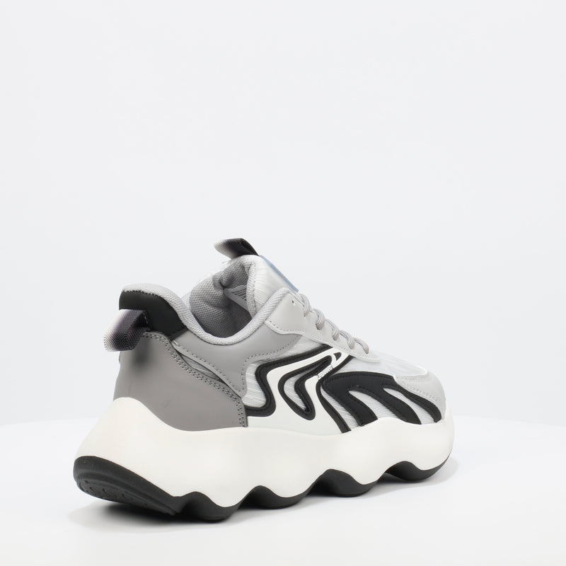 Urbanart Deltan 3 Faux Wax / Mesh Sneaker - Grey footwear UBRT   