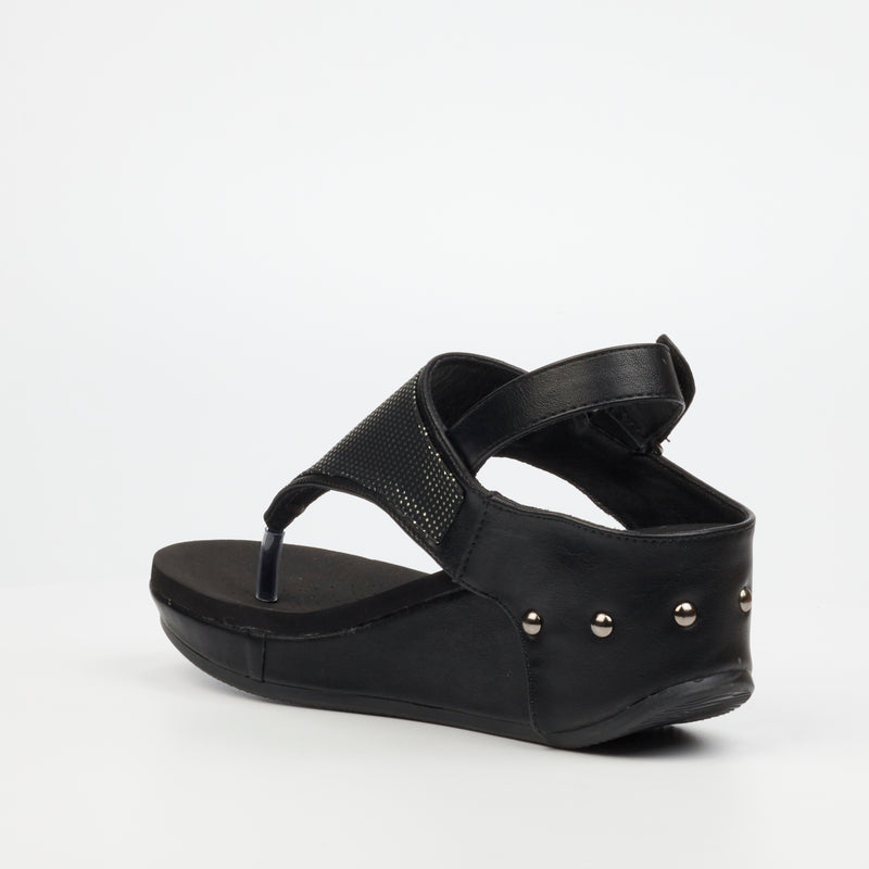 Butterfly Feet Dido 2 Wedge - Black footwear Butterfly Feet   