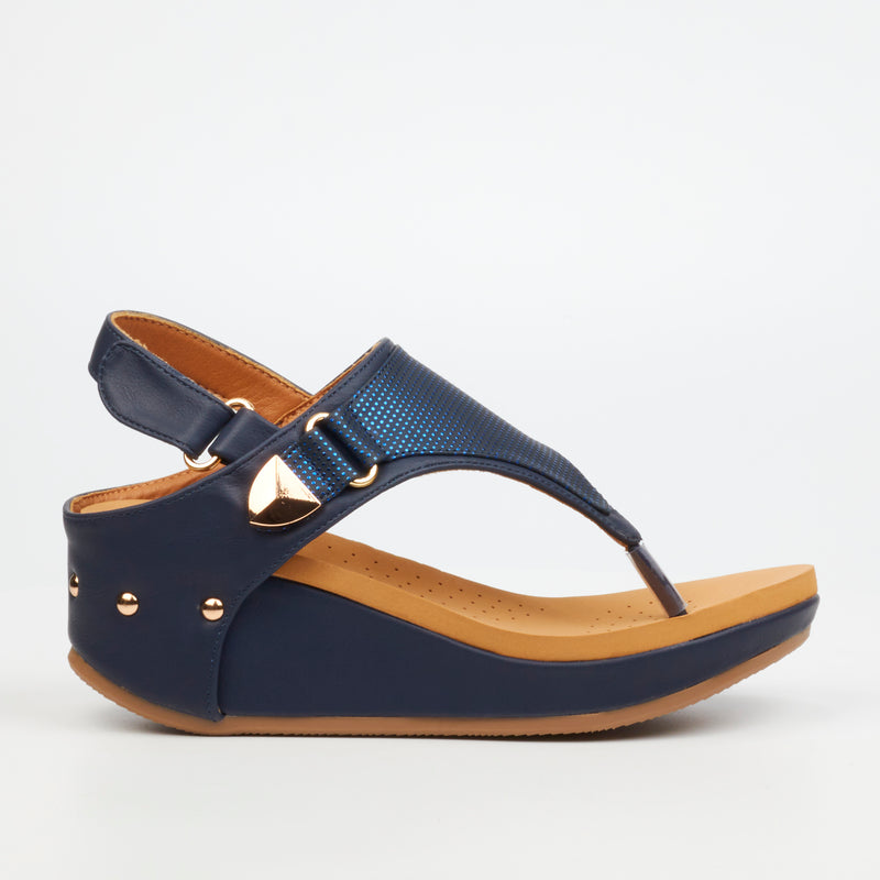 Butterfly Feet Dido 2 Wedge - Navy footwear Butterfly Feet   