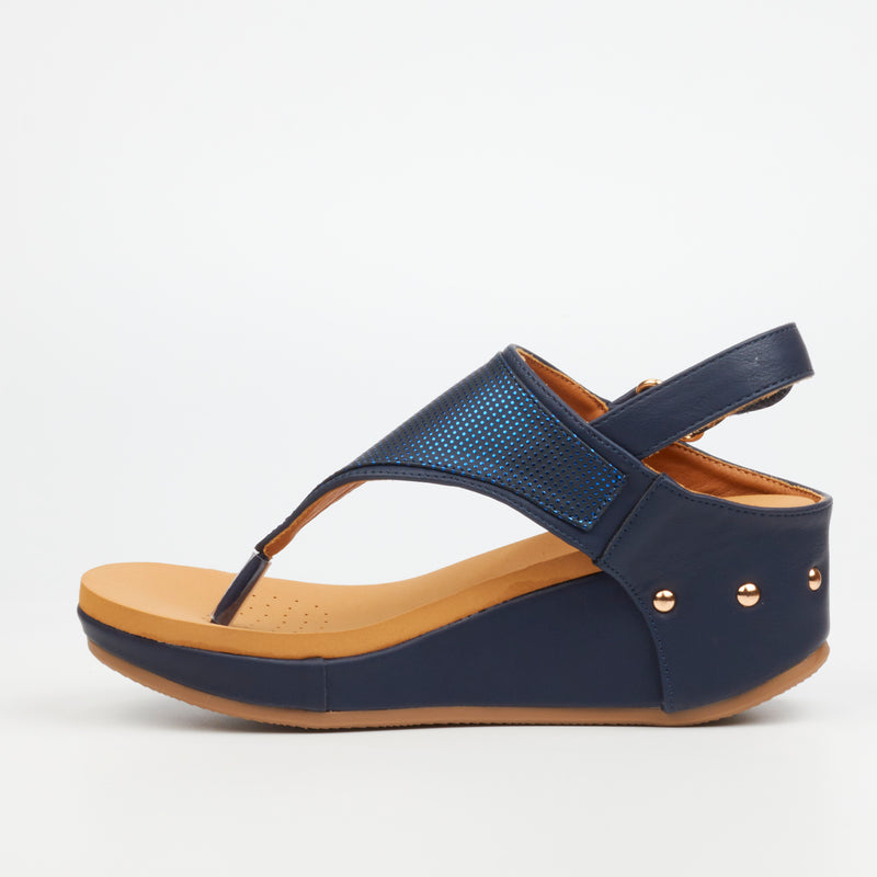 Butterfly Feet Dido 2 Wedge - Navy footwear Butterfly Feet   