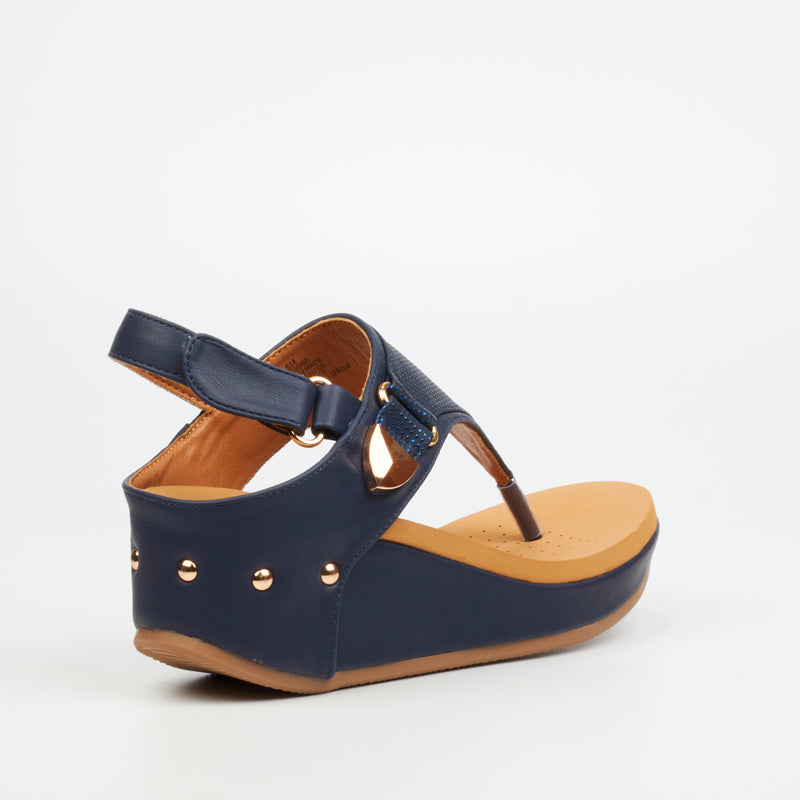 Butterfly Feet Dido 2 Wedge - Navy footwear Butterfly Feet   