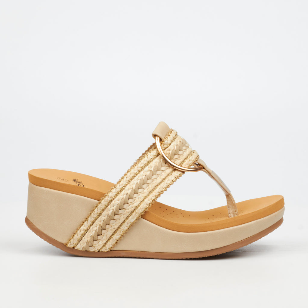 Butterfly Feet Dido 4 Wedge - Beige footwear Butterfly Feet