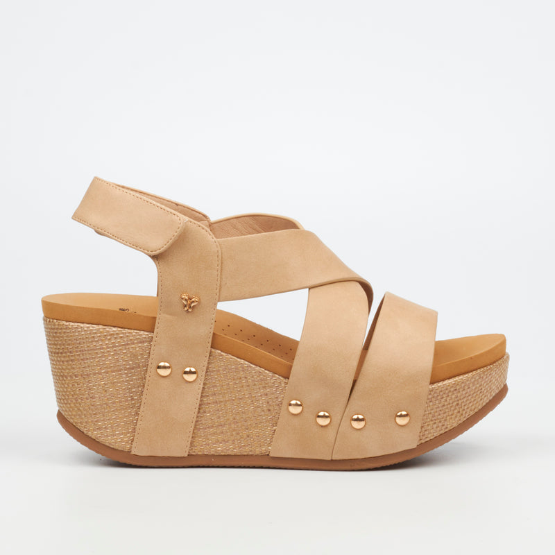 Butterfly Feet Dido 5 Wedge - Taupe footwear Butterfly Feet