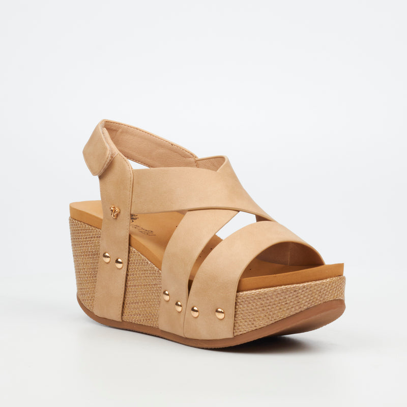 Butterfly Feet Dido 5 Wedge - Taupe footwear Butterfly Feet