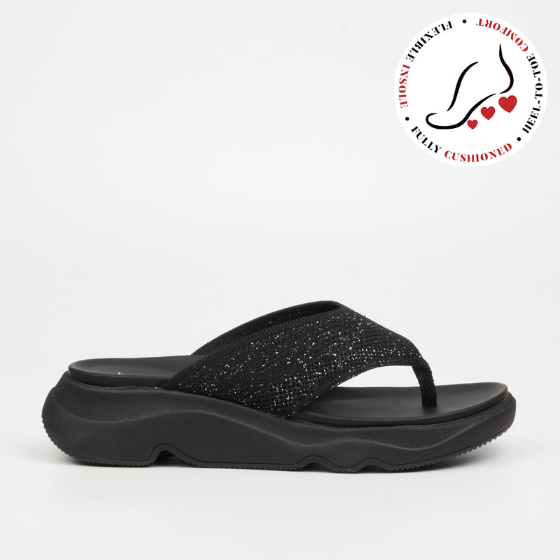 Heart & Sole Diella 1 Sandal - Black footwear Heart & Sole