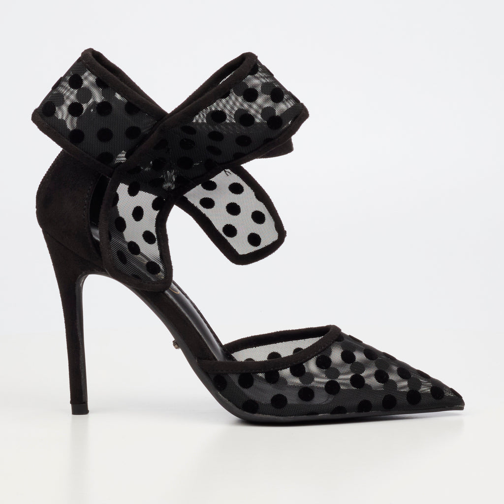 Miss Black Dott 1 Court - Black footwear Miss Black
