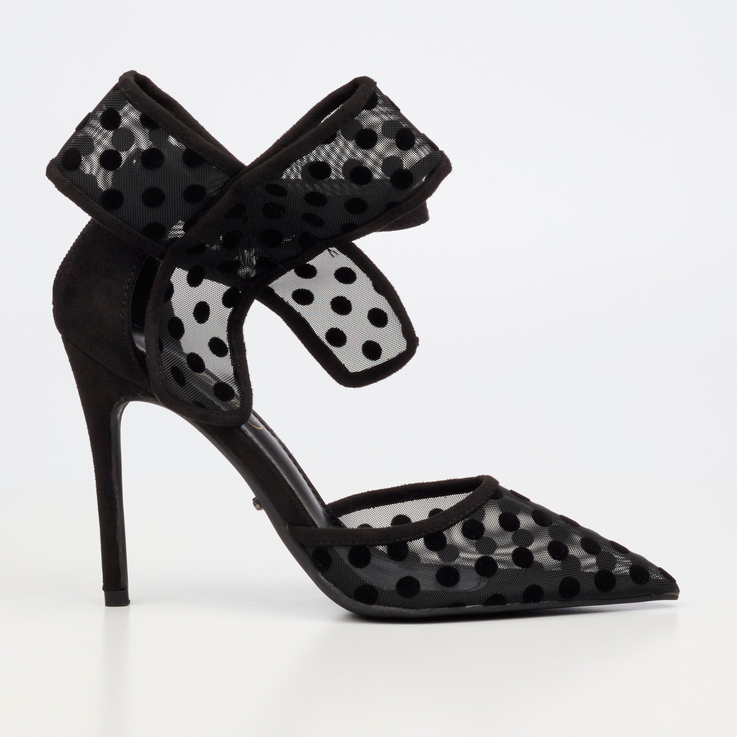 Miss Black Dott 1 Court - Black footwear Miss Black