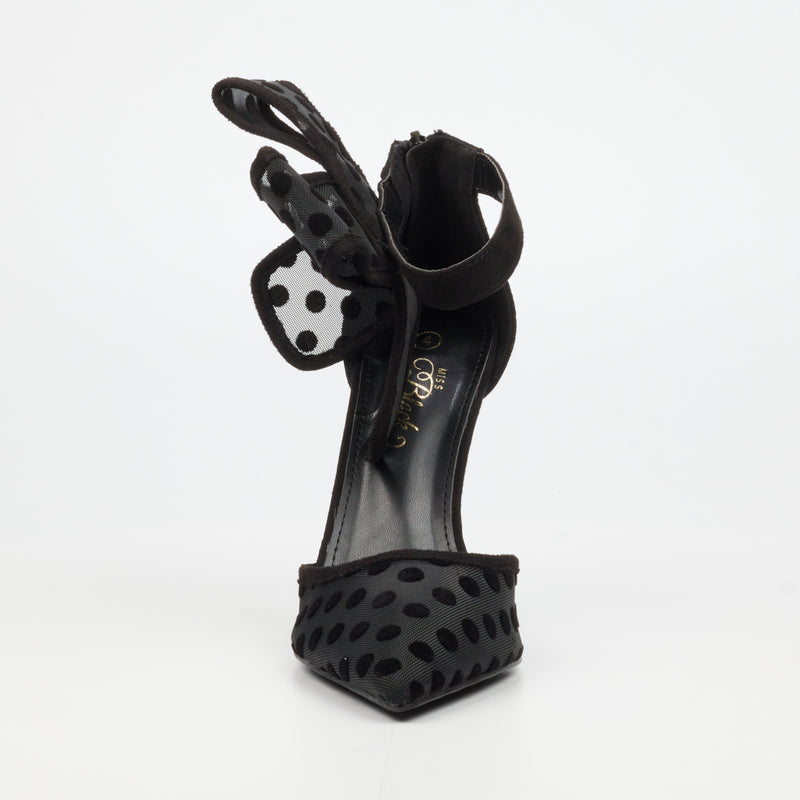 Miss Black Dott 1 Court - Black footwear Miss Black