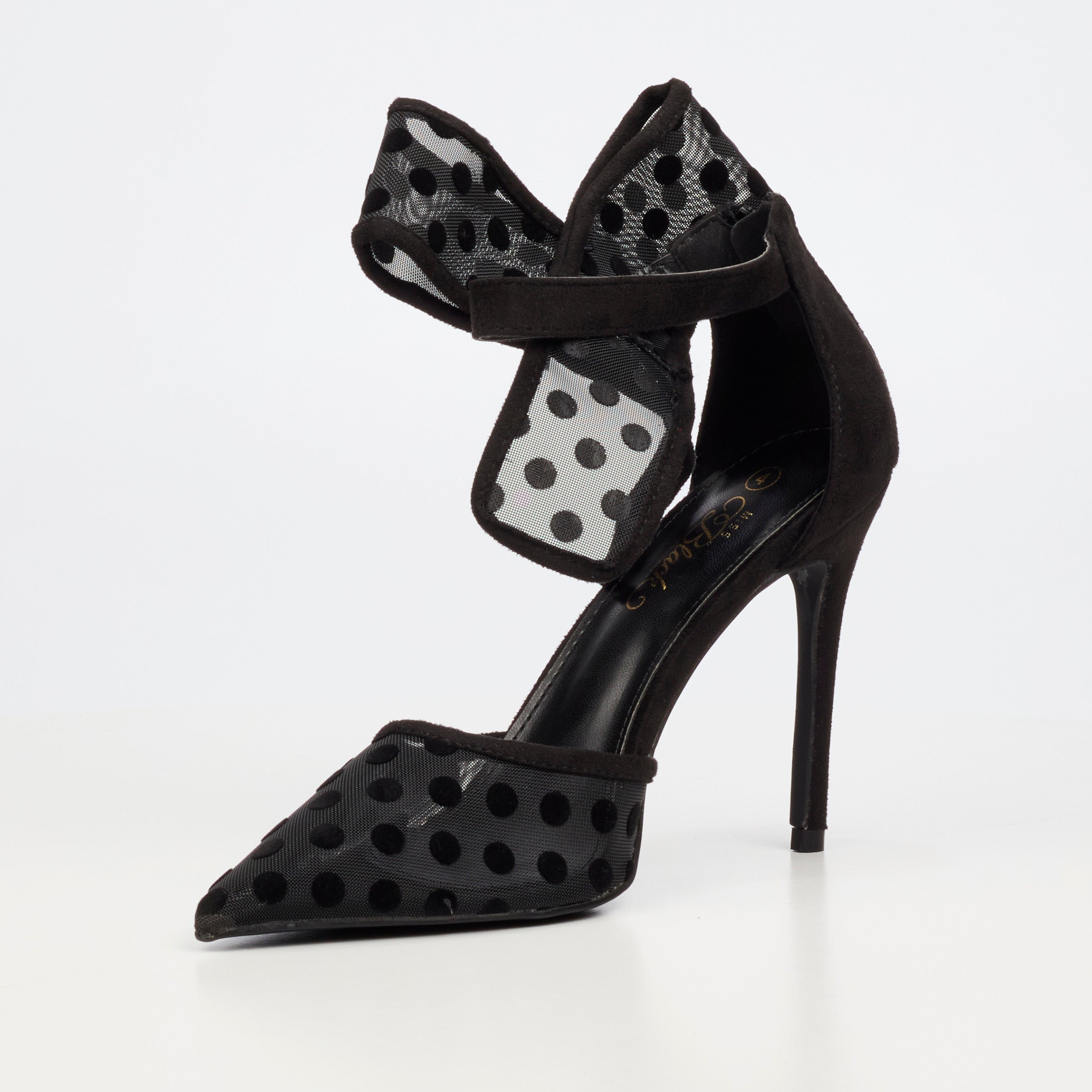 Miss Black Dott 1 Court - Black footwear Miss Black