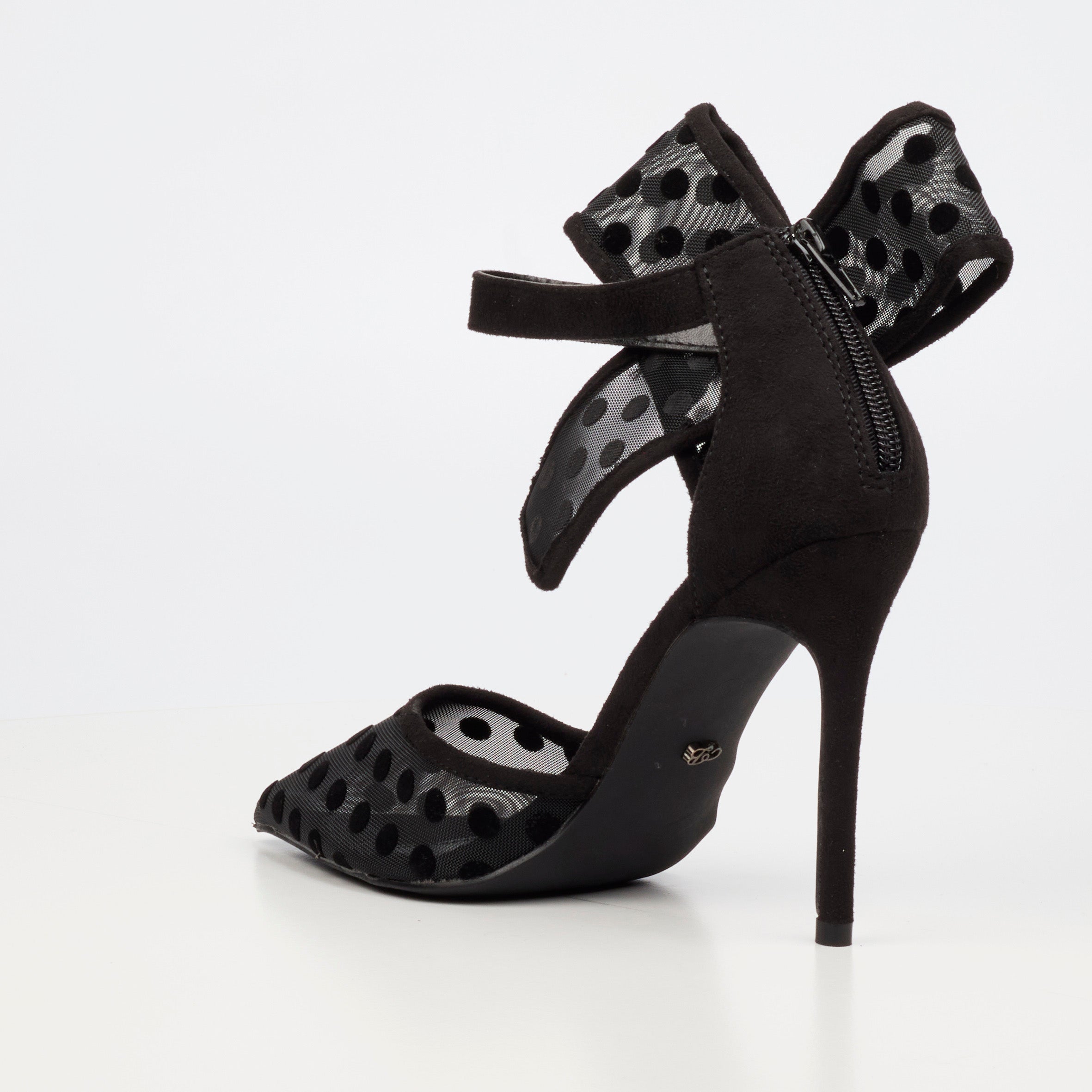 Miss Black Dott 1 Court - Black footwear Miss Black