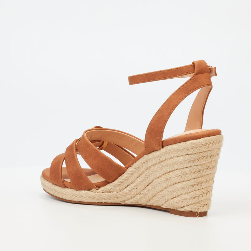 Butterfly Feet Drayco 13 Wedge - Tan footwear Butterfly Feet   