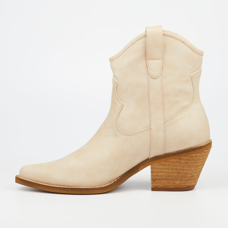 Miss Black Dutton 1 Ankle Boot - Bone footwear Miss Black   