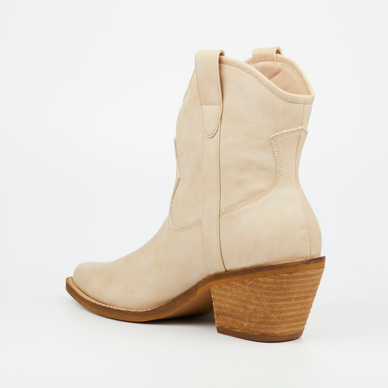 Miss Black Dutton 1 Ankle Boot - Bone footwear Miss Black   