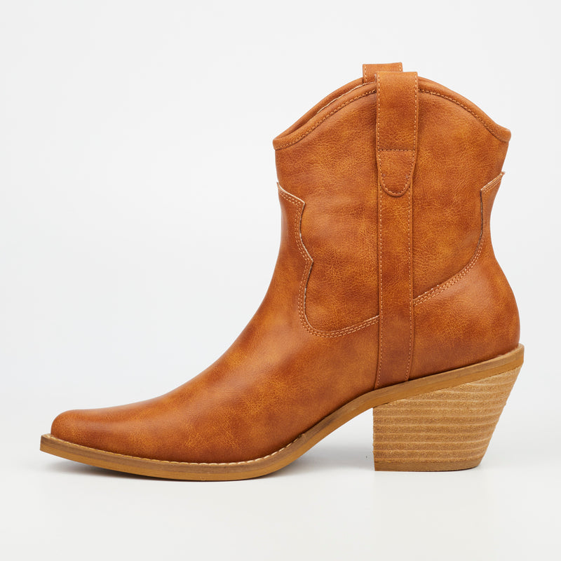 Miss Black Dutton 1 Ankle Boot - Tan footwear Miss Black   