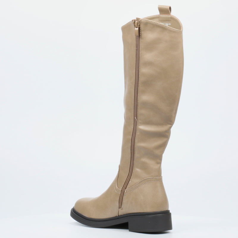 Miss Black Eagle 1 High Boot - Taupe footwear Miss Black   