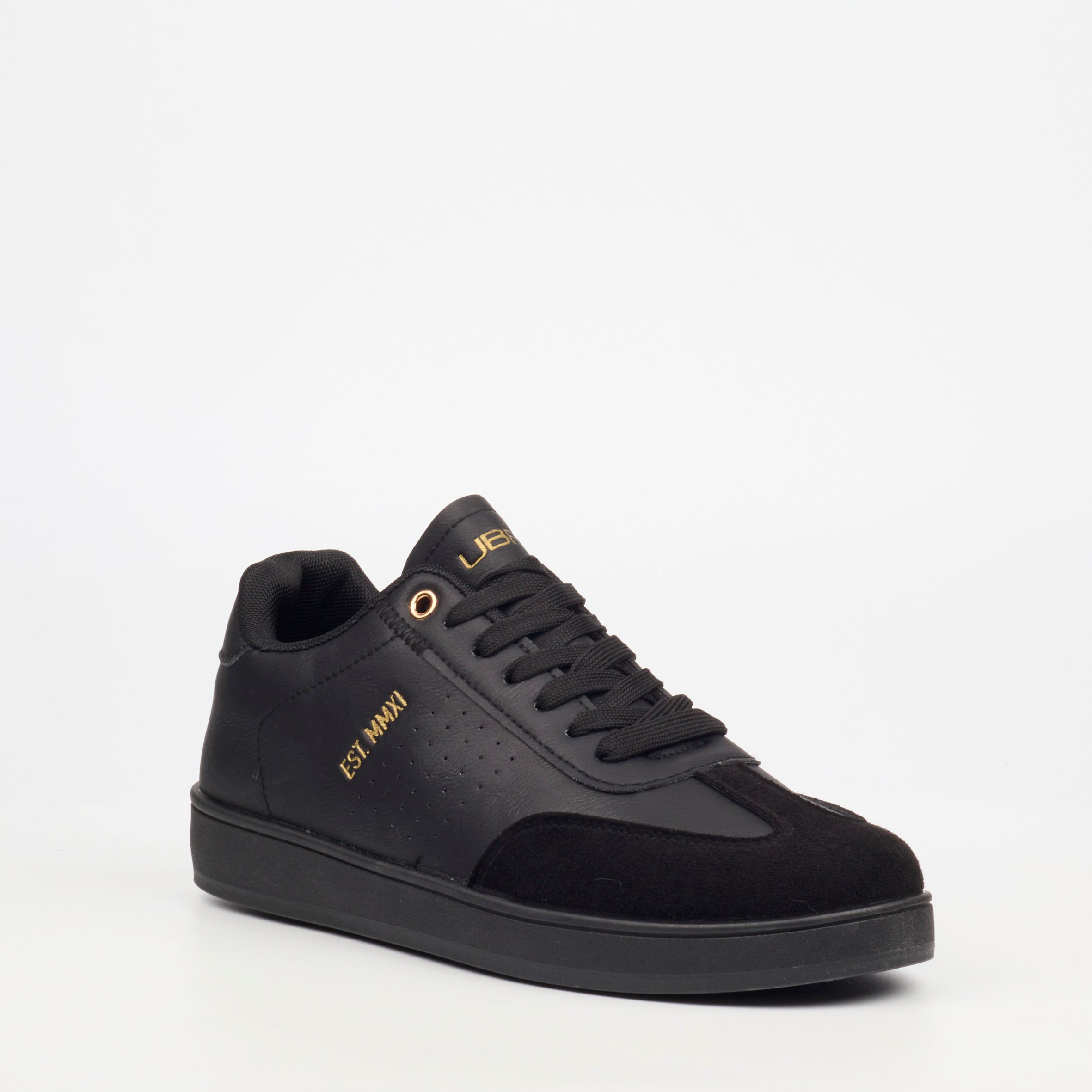 Urbanart Ease 1 Faux Wax / Faux Suede Sneaker - Black footwear UBRT