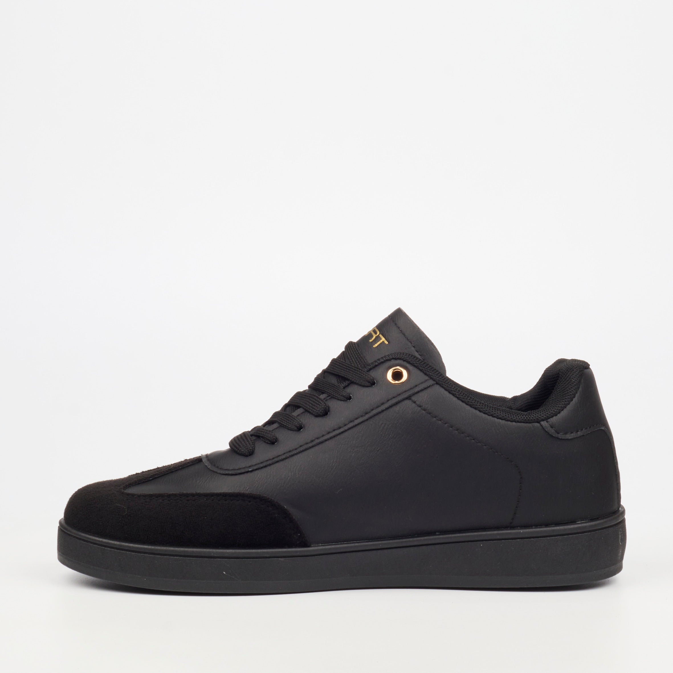 Urbanart Ease 1 Faux Wax / Faux Suede Sneaker - Black footwear UBRT