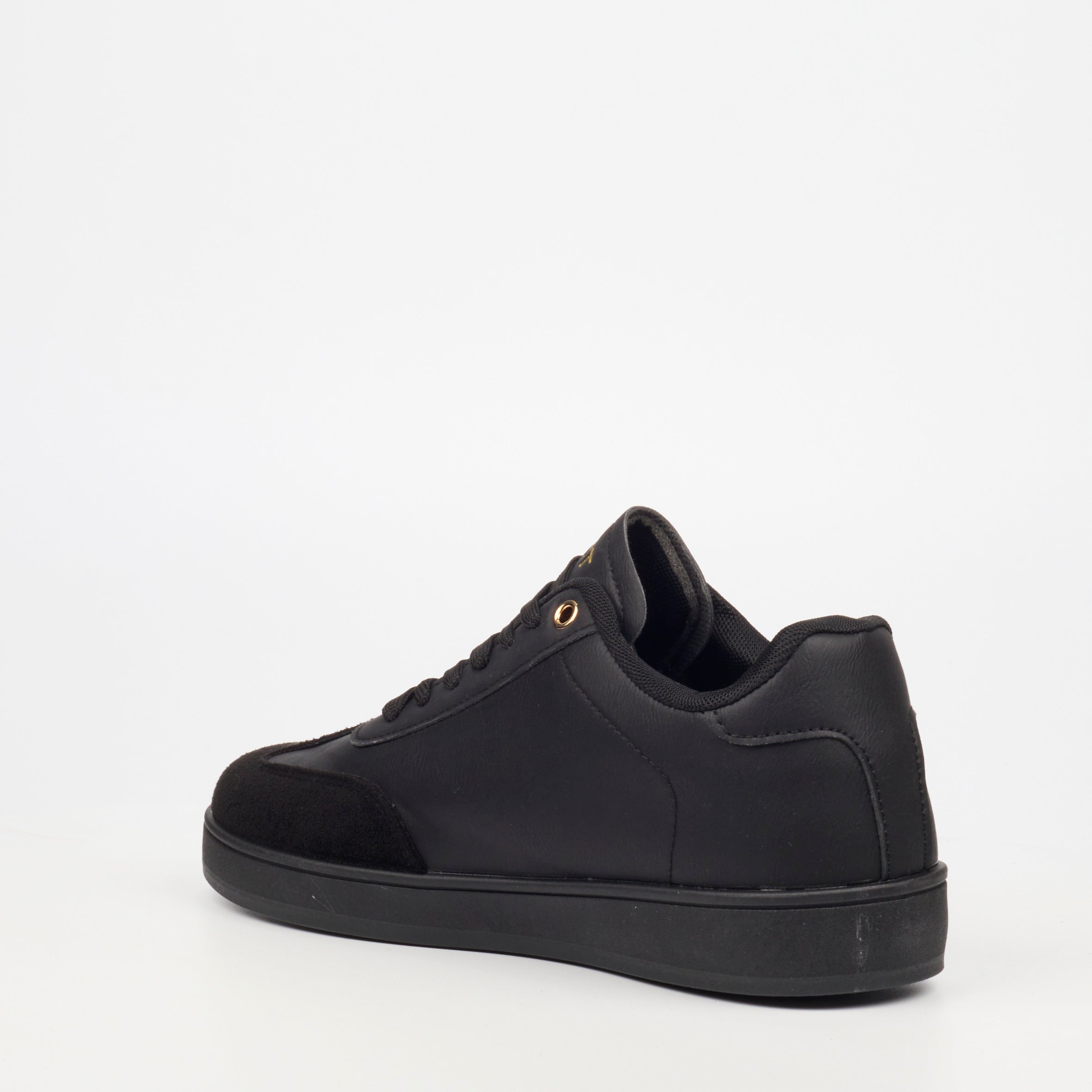 Urbanart Ease 1 Faux Wax / Faux Suede Sneaker - Black footwear UBRT