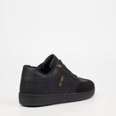 Urbanart Ease 1 Faux Wax / Faux Suede Sneaker - Black footwear UBRT