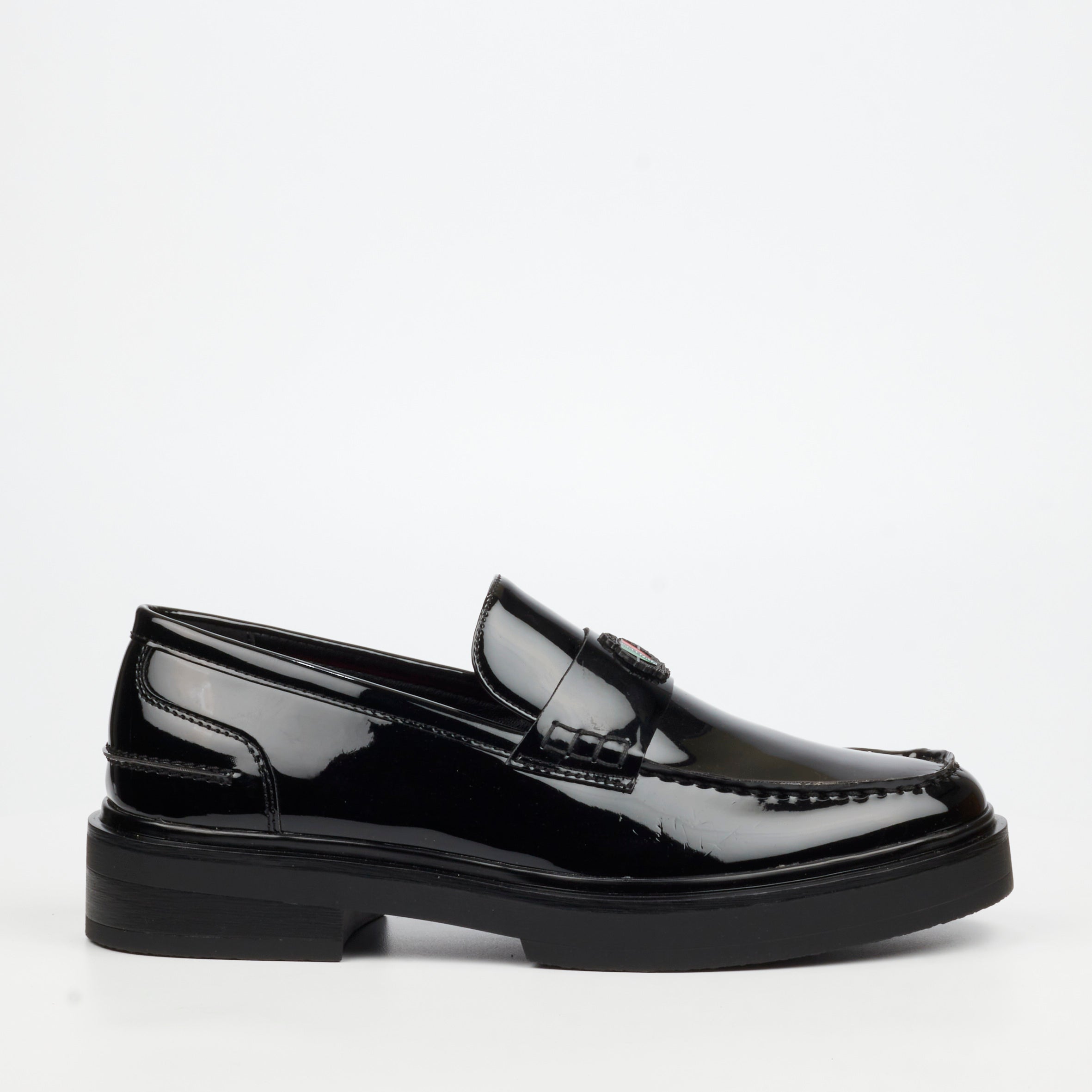 Mazerata Elia 11 Faux Patent Shoe - Black