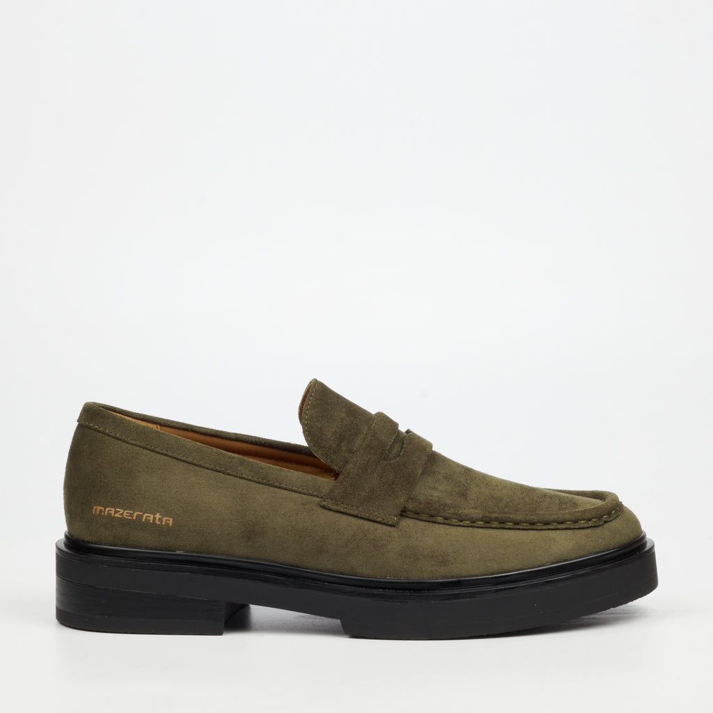 Mazerata Elia 14 Faux Suede Shoe - Olive footwear Mazerata