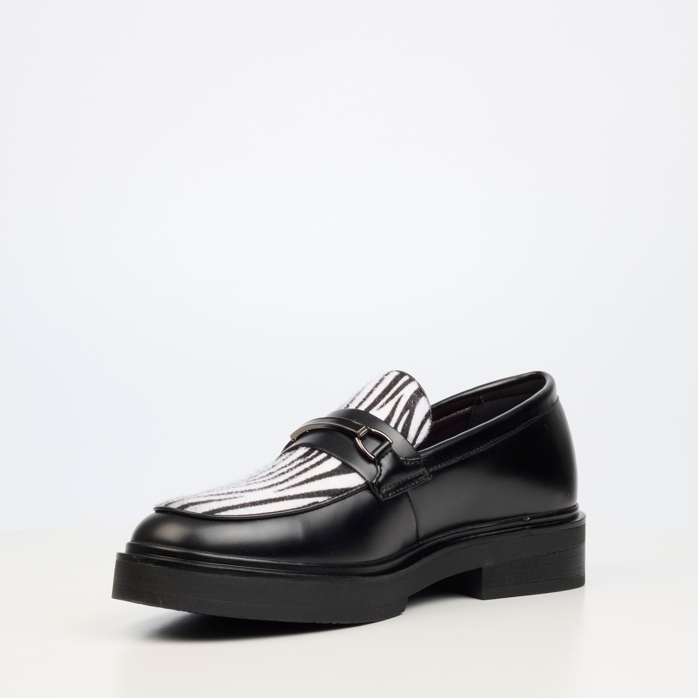 Mazerata Elia 17 Faux Wax / Suede Shoe - Zebra