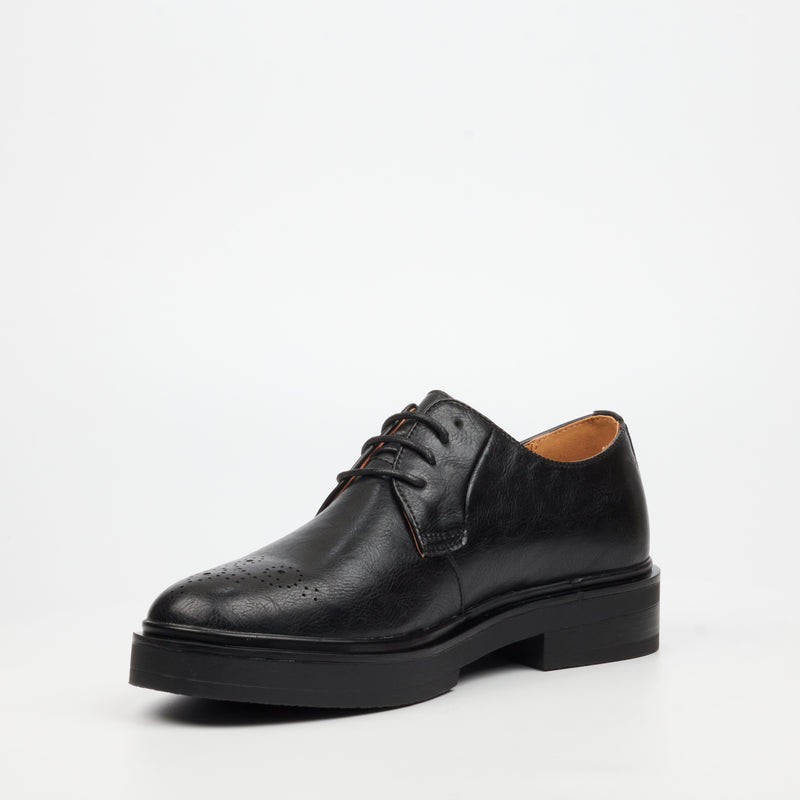 Mazerata Elia 4 Faux Wax Shoe - Black footwear Mazerata