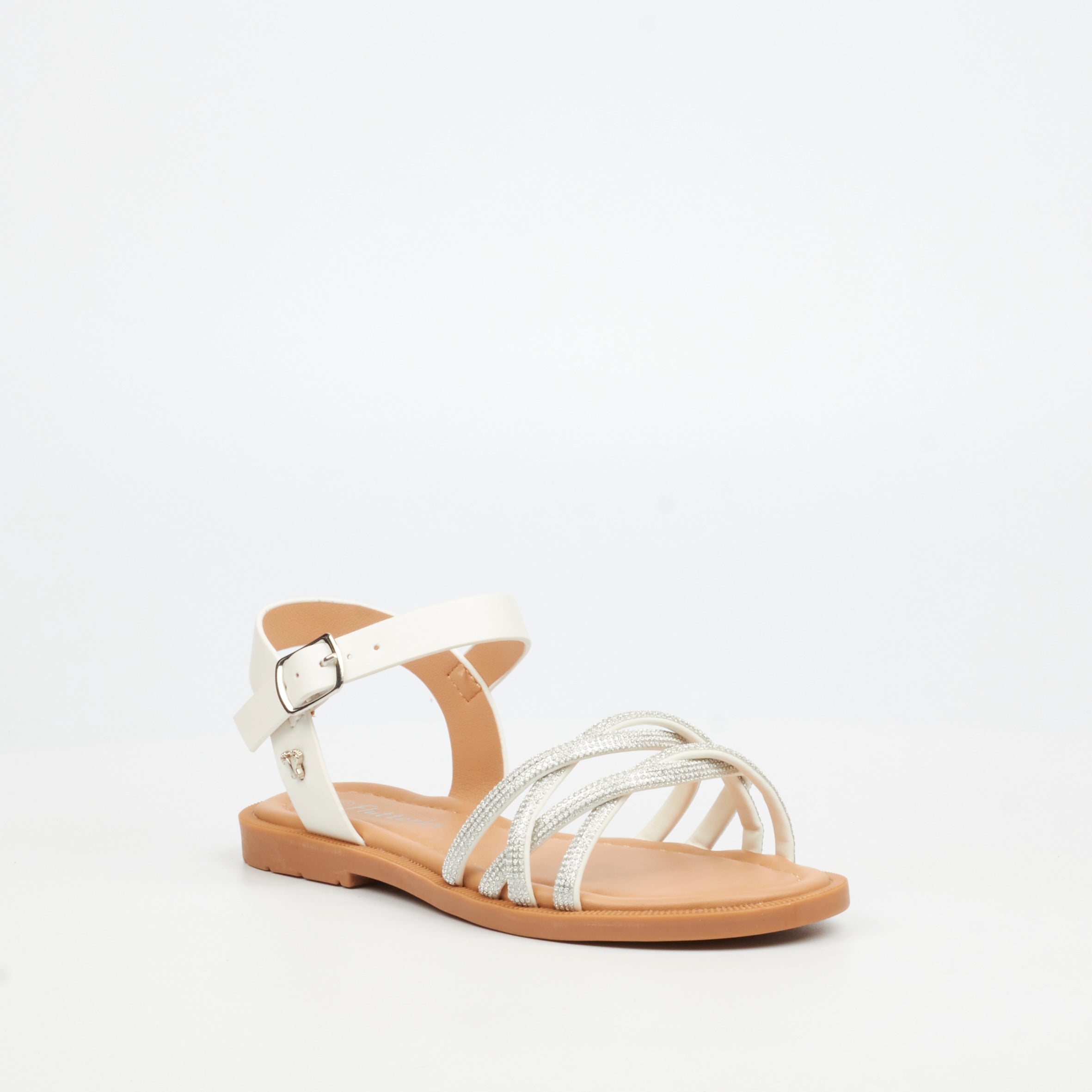 Flutterby Ella 1 Sandal - White (Youth) footwear Flutterby