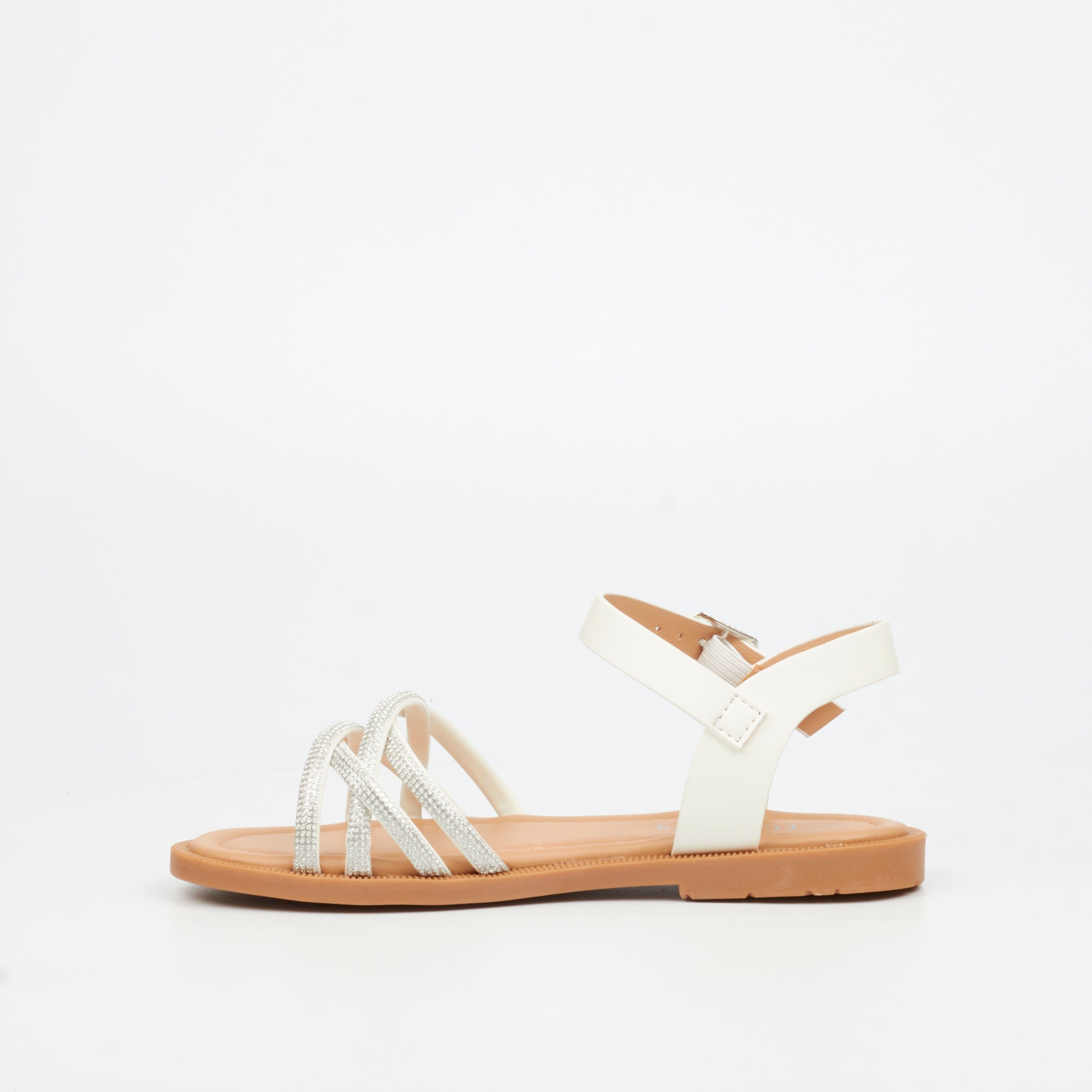 Flutterby Ella 1 Sandal - White (Youth) footwear Flutterby