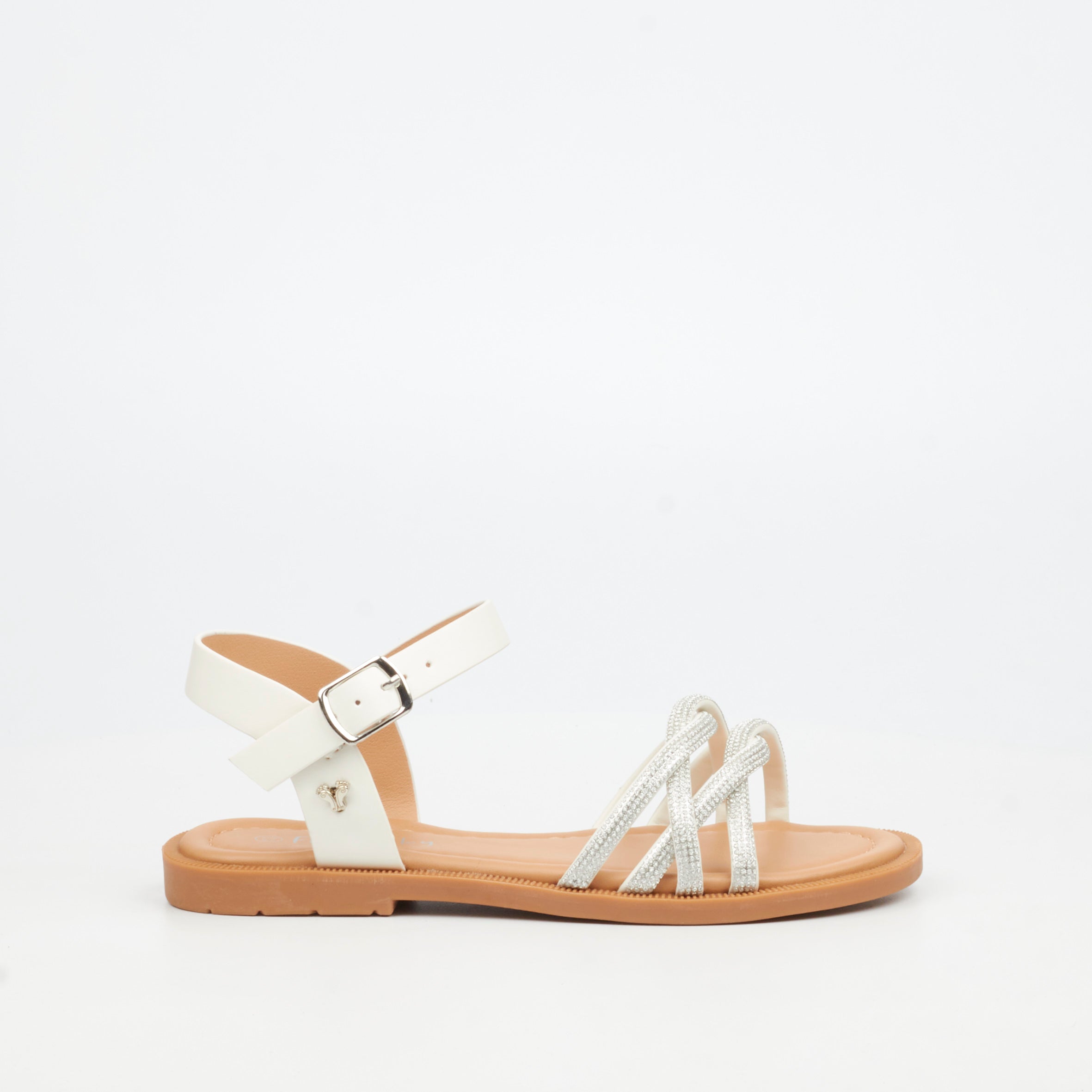 Flutterby Ella 1 Sandal - White (Youth) footwear Flutterby