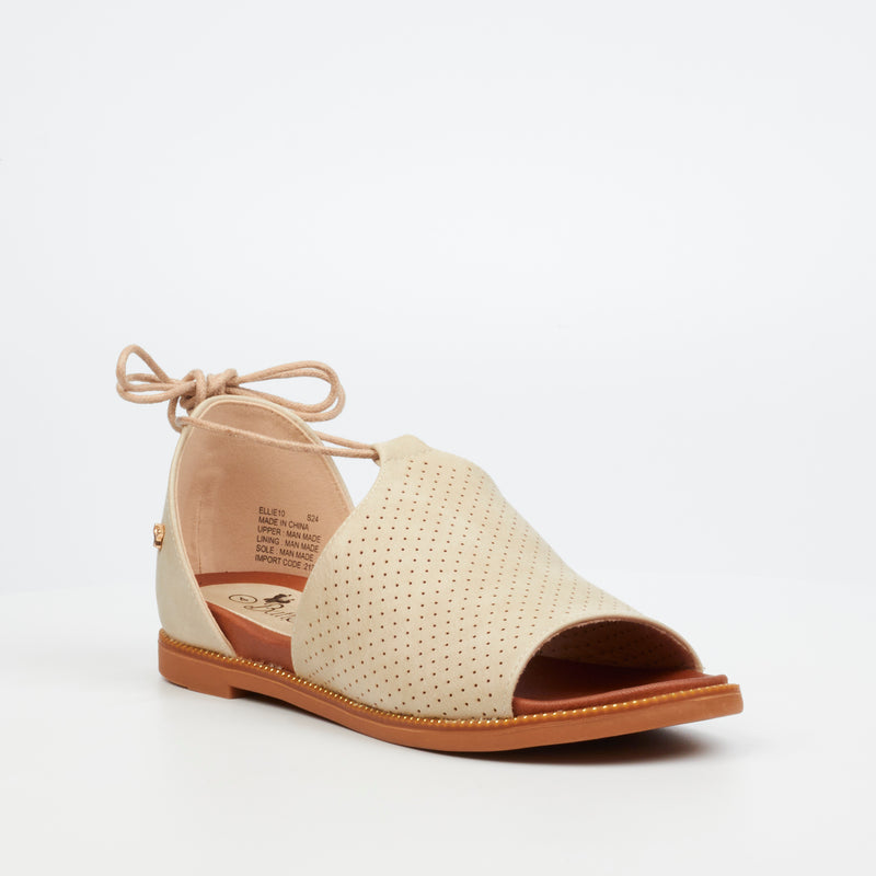 Butterfly Feet Ellie 10 Flat Sandal - Bone footwear Butterfly Feet   