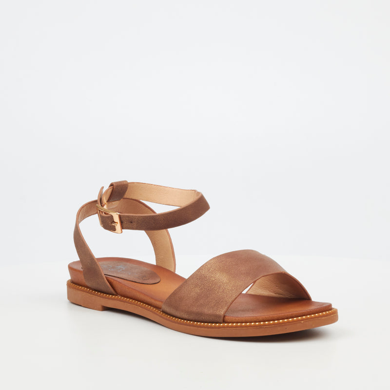 Butterfly Feet Ellie 3  Flat Sandal - Bronze footwear Butterfly Feet   