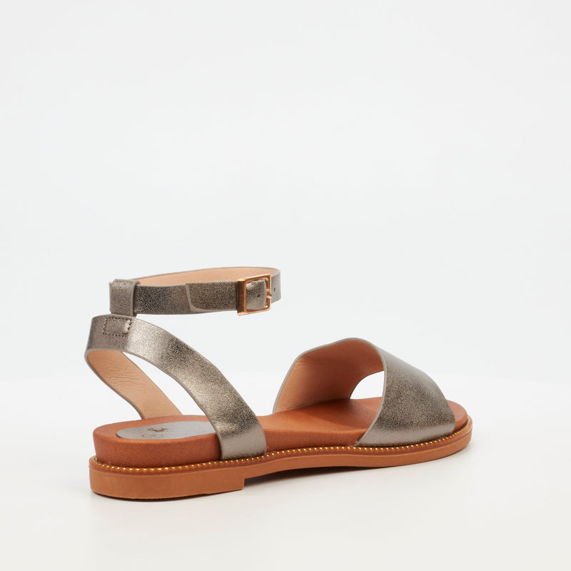 Butterfly Feet Ellie 3 Flat Sandal - Pewter footwear Butterfly Feet   