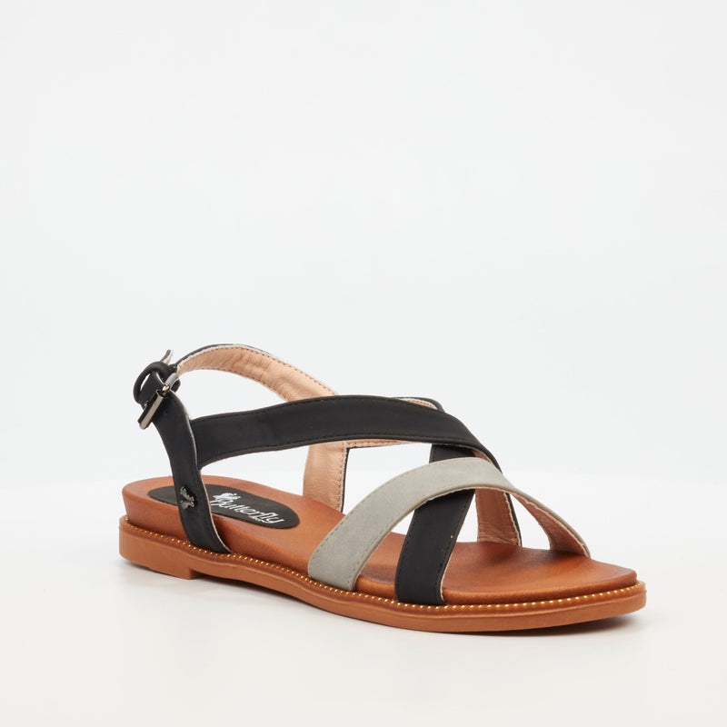 Butterfly Feet Ellie 9 Flat Sandal - Black footwear Butterfly Feet   