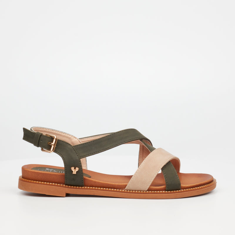 Butterfly Feet Ellie 9 Flat Sandal - Olive footwear Butterfly Feet   