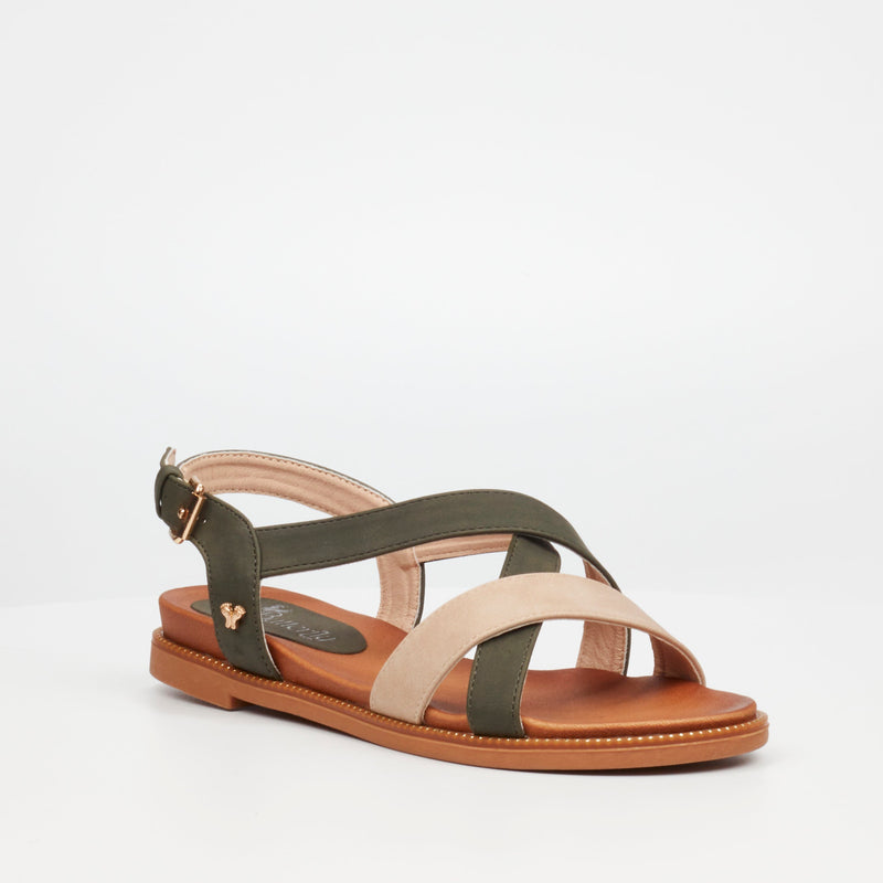 Butterfly Feet Ellie 9 Flat Sandal - Olive footwear Butterfly Feet   