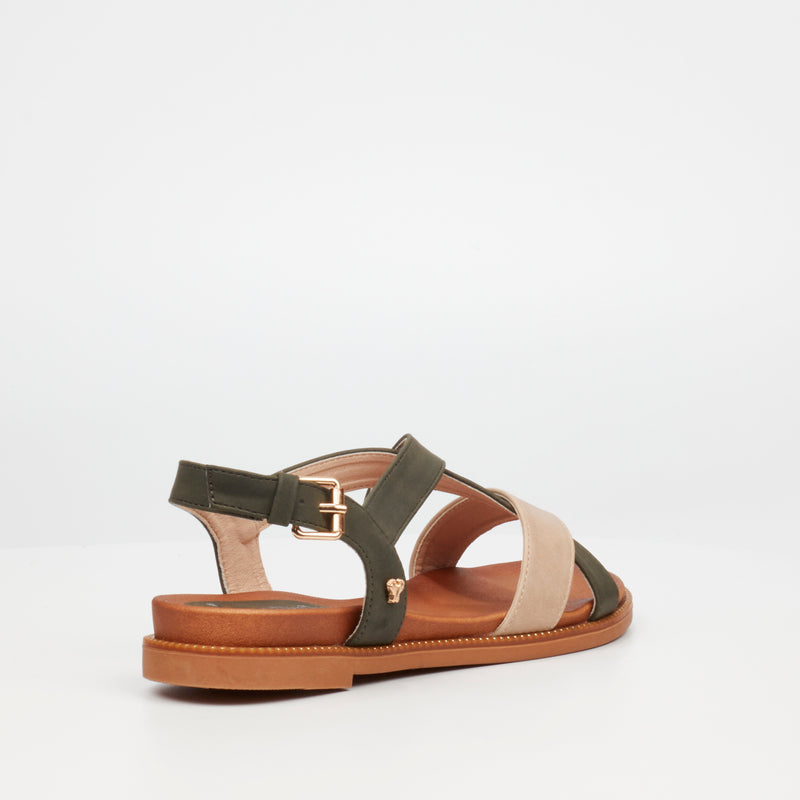 Butterfly Feet Ellie 9 Flat Sandal - Olive footwear Butterfly Feet   