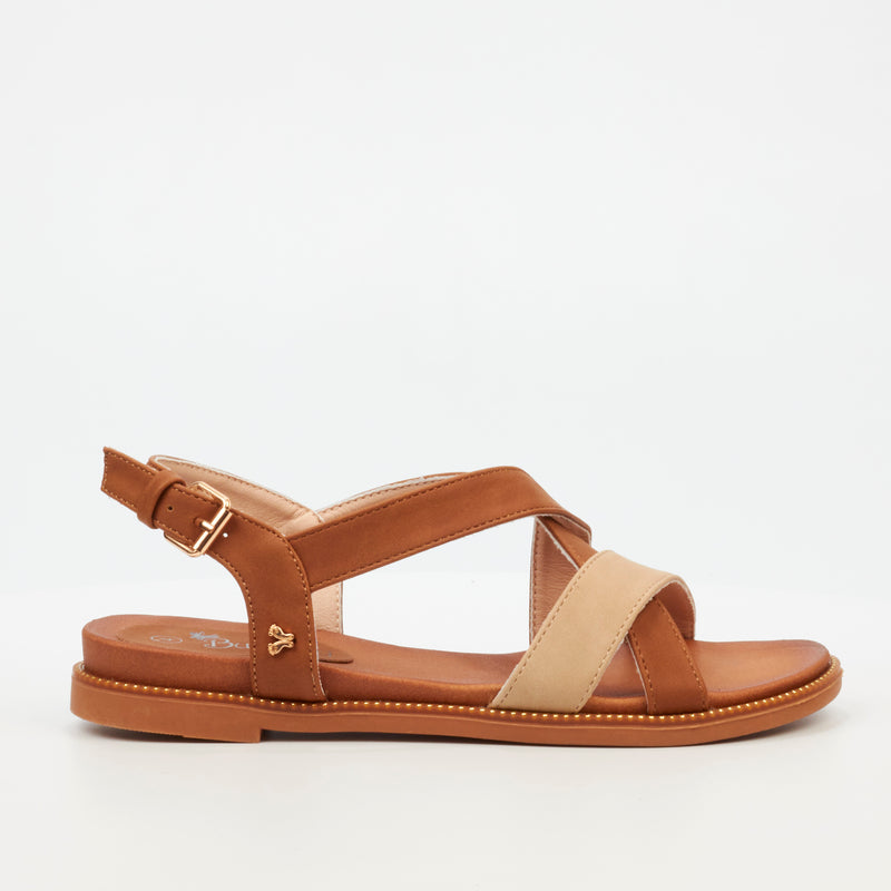 Butterfly Feet Ellie 9 Flat Sandal - Tan footwear Butterfly Feet   