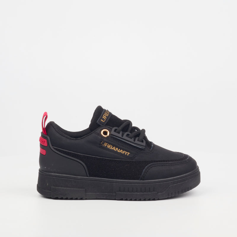 Urbanart Ezra 3 Faux Nubuck Sneaker - Black (Youth) footwear UBRT   