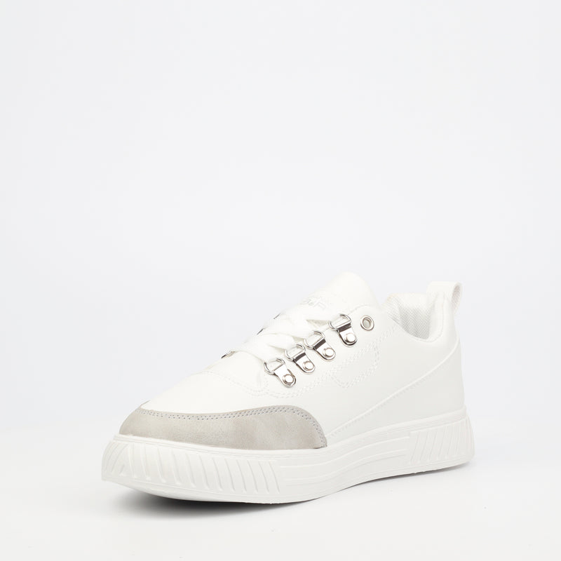 Urbanart Ezrain 1 Wax / Faux Nubuck Sneaker - White footwear UBRT   