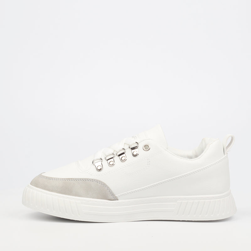 Urbanart Ezrain 1 Wax / Faux Nubuck Sneaker - White footwear UBRT   